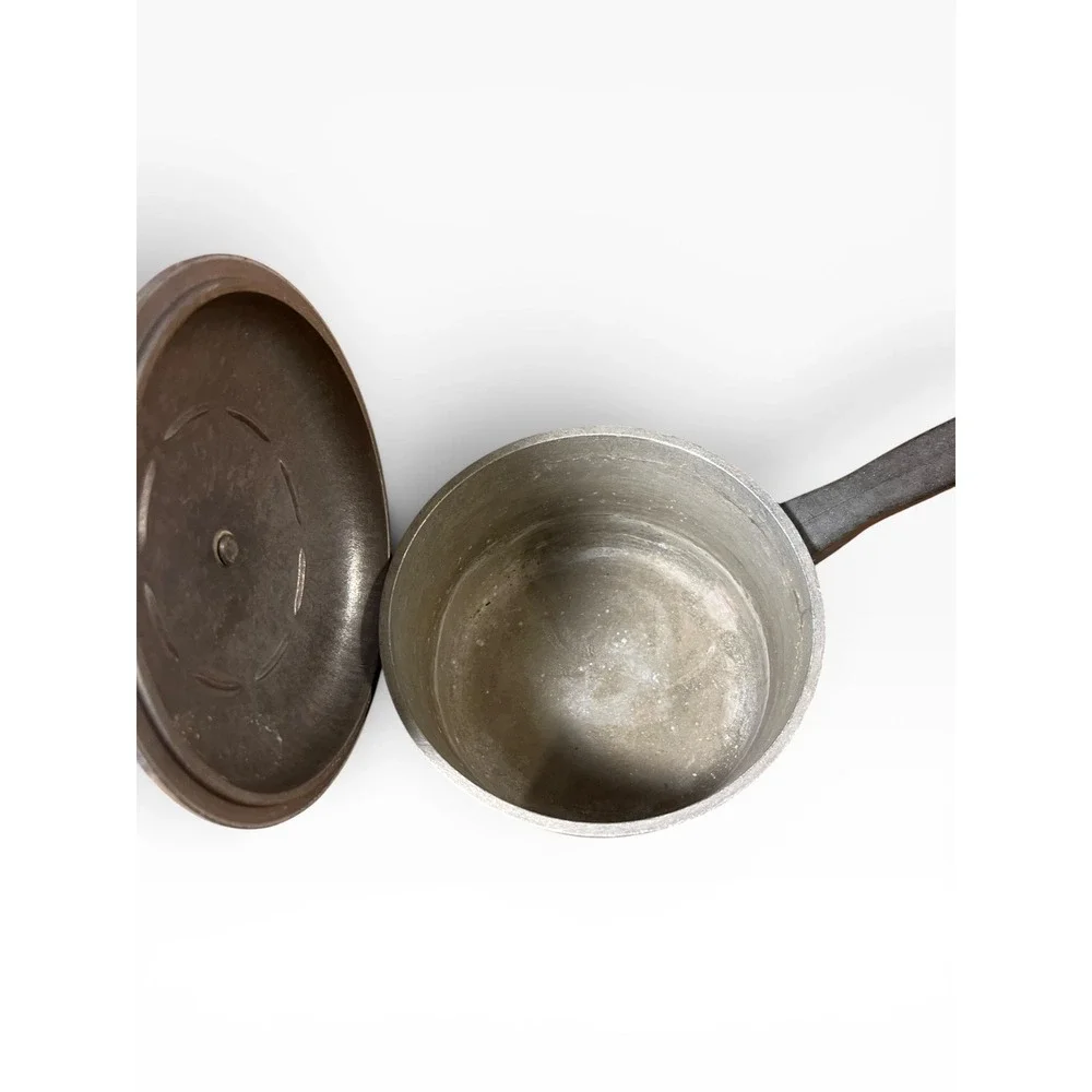 Vintage Club Aluminum‎ Brown Saucepan with Lid Cast 1 Qt Retro Kitchenware